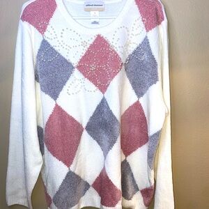 Alfred Dunner Argyle Chenile Sweater